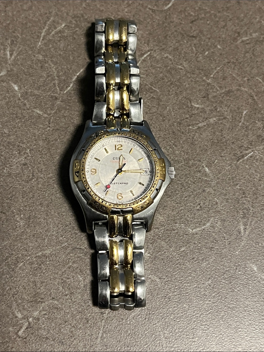 Nice Guess Two-Tone Gold and Silver Bracelet Watch-works!Waterpro